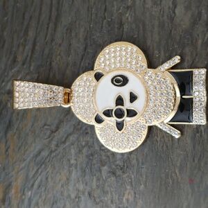 Gold and Black Panda Pendant